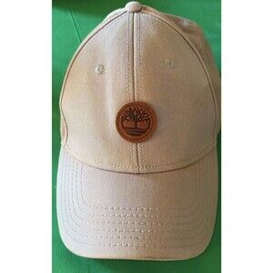Timberland Hat/cap Leather Patch Canvas tan men’s Leather Strap Metal Logo Adult